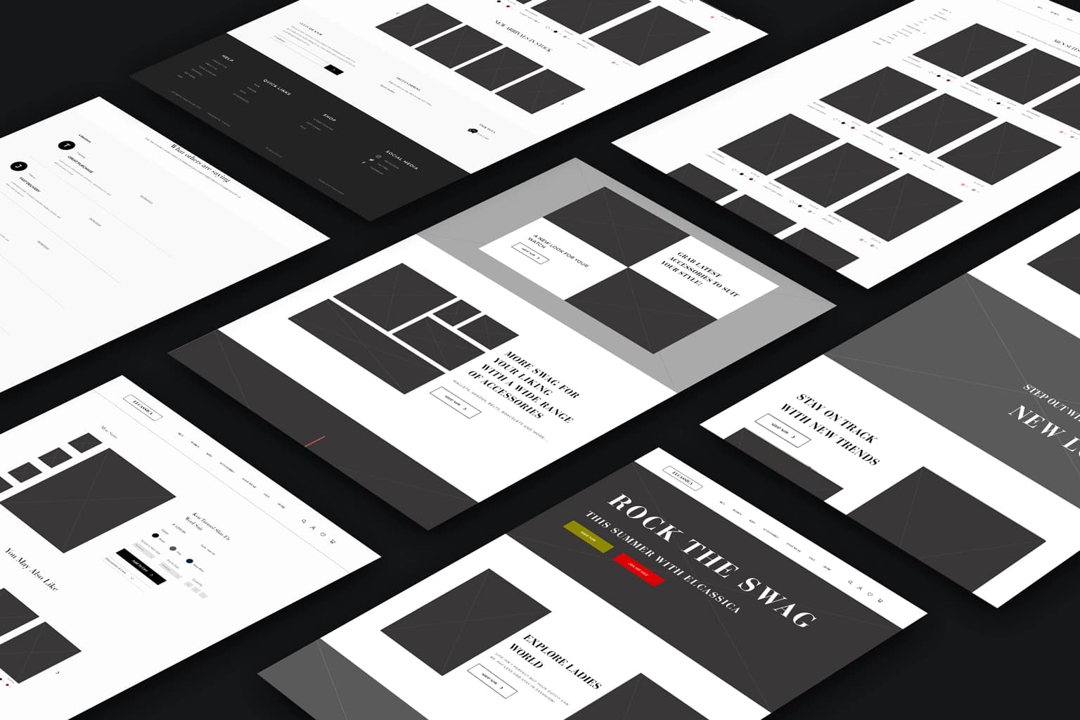 Low-fidelity prototype overview for Elcassica.