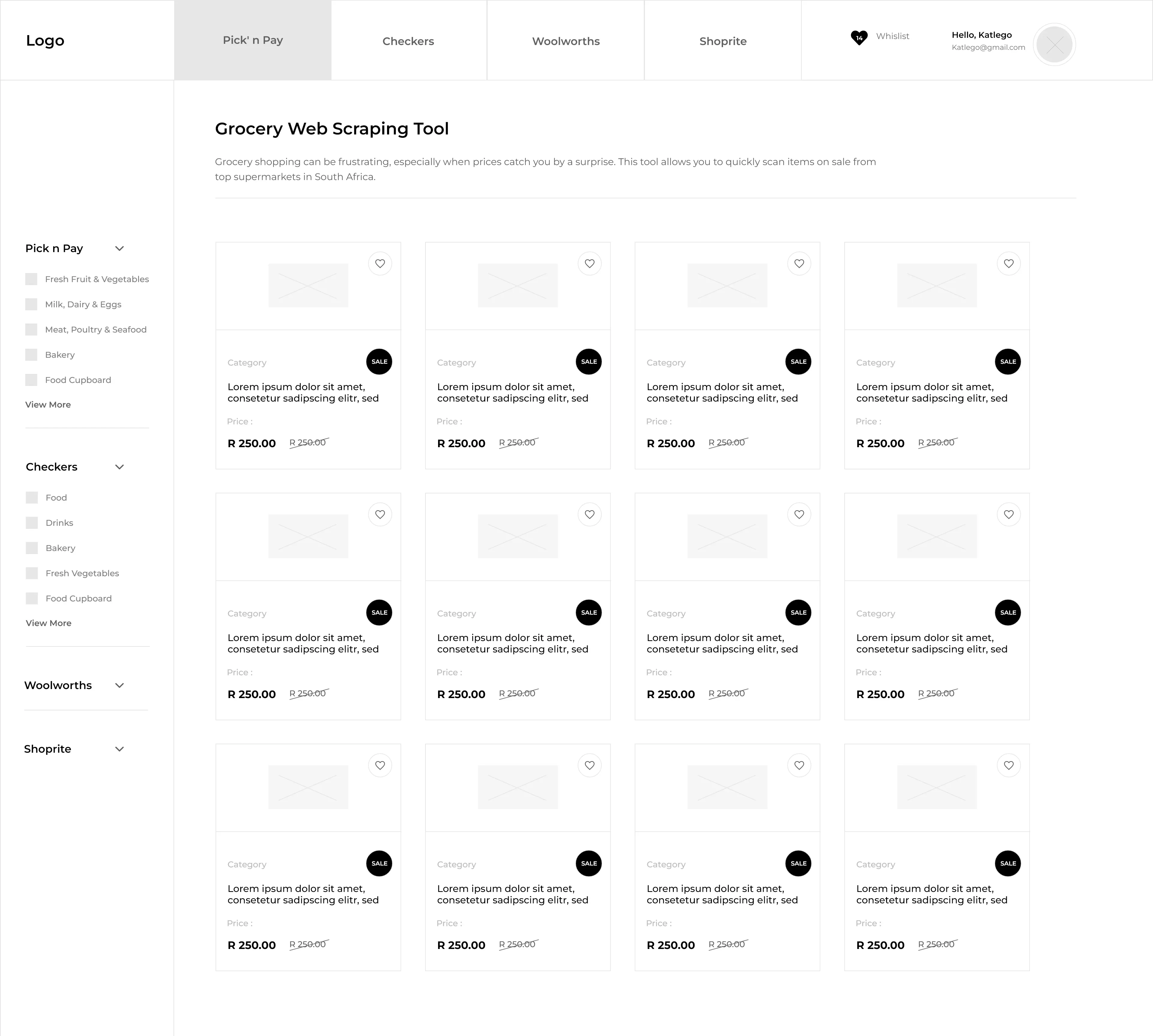 Prototype of GWS tool landing page section.